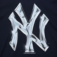 T-shirt bleu marine Mitchell & Ness pour homme, motif chrome liquide des Yankees de New York