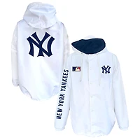 Men's Mitchell & Ness  White New York Yankees Big Tall Full-Snap Hooded Jacket