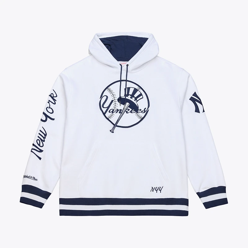 Men's Mitchell & Ness  White New York Yankees Cooperstown Collection Fleece Hoodie