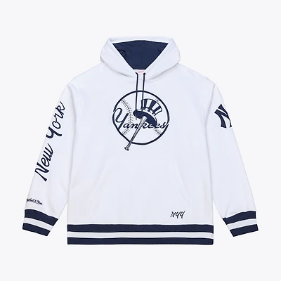 Sweat à capuche en polaire Mitchell & Ness blanc New York Yankees Cooperstown Collection pour homme
