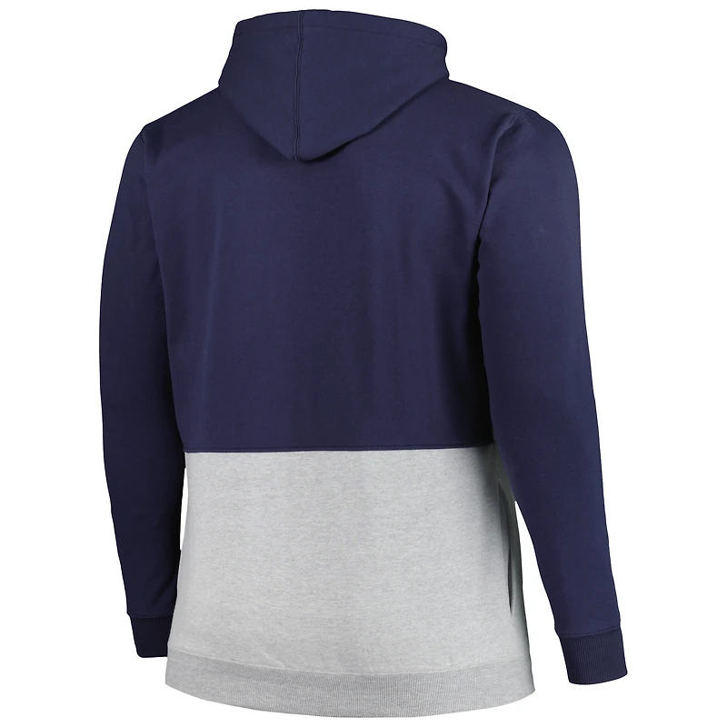 Sweat à capuche demi-glissière en polaire New York Yankees Big & Tall bleu marine/blanc pour homme