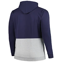 Sweat à capuche demi-glissière en polaire New York Yankees Big & Tall bleu marine/blanc pour homme