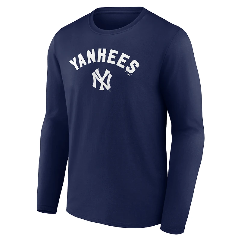 Men's Navy New York Yankees Cooperstown Collection Winning Streak Custom Long Sleeve T-Shirt