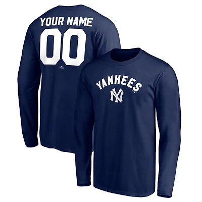 T-shirt à manches longues bleu marine pour homme, collection Cooperstown des Yankees de New York, personnalisé Winning Streak