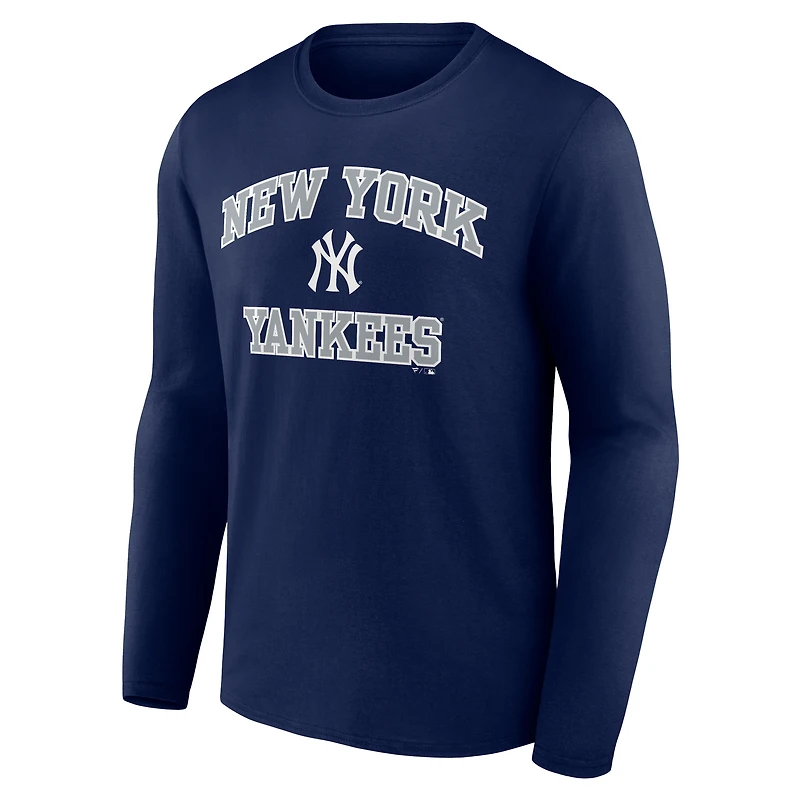 Men's Navy New York Yankees Heart & Soul Long Sleeve T-Shirt