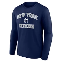 Men's  Navy New York Yankees Heart & Soul Long Sleeve T-Shirt