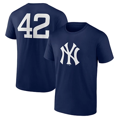 T-shirt bleu marine pour homme avec nom et numéro Jackie Robinson Day des Yankees de New York