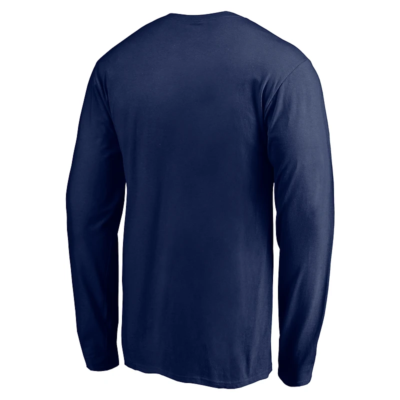 Men's Navy New York Yankees Official Logo Long Sleeve T-Shirt