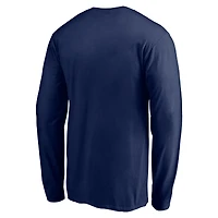 Men's  Navy New York Yankees Official Logo Long Sleeve T-Shirt