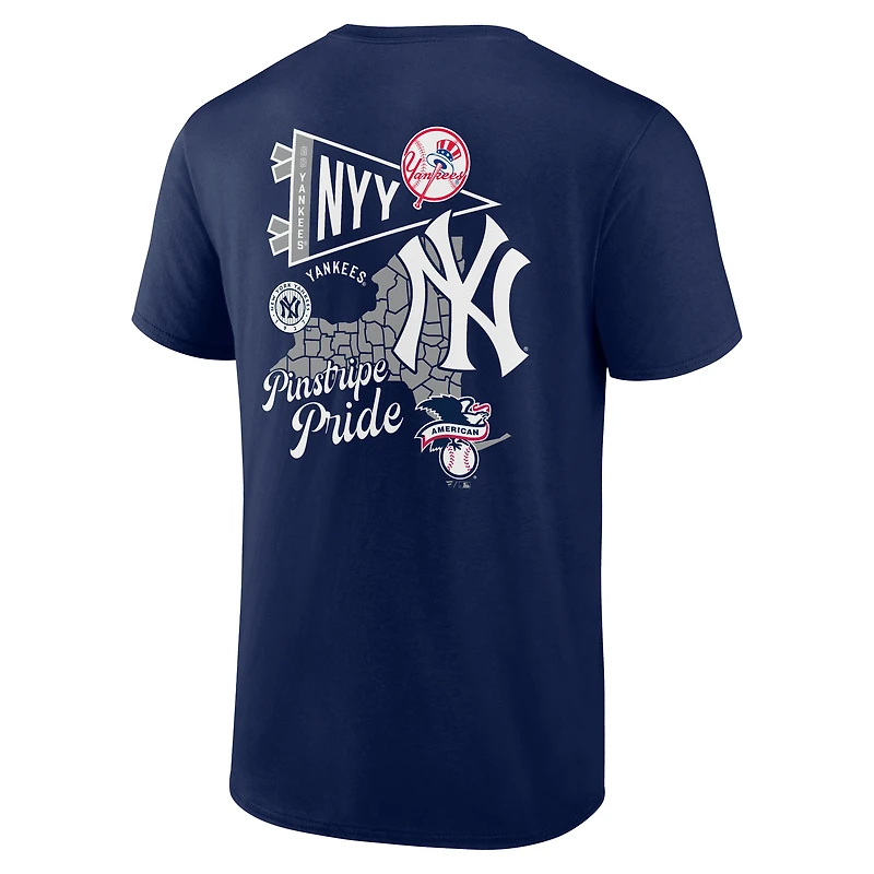 Men's  Navy New York Yankees Split Zone T-Shirt