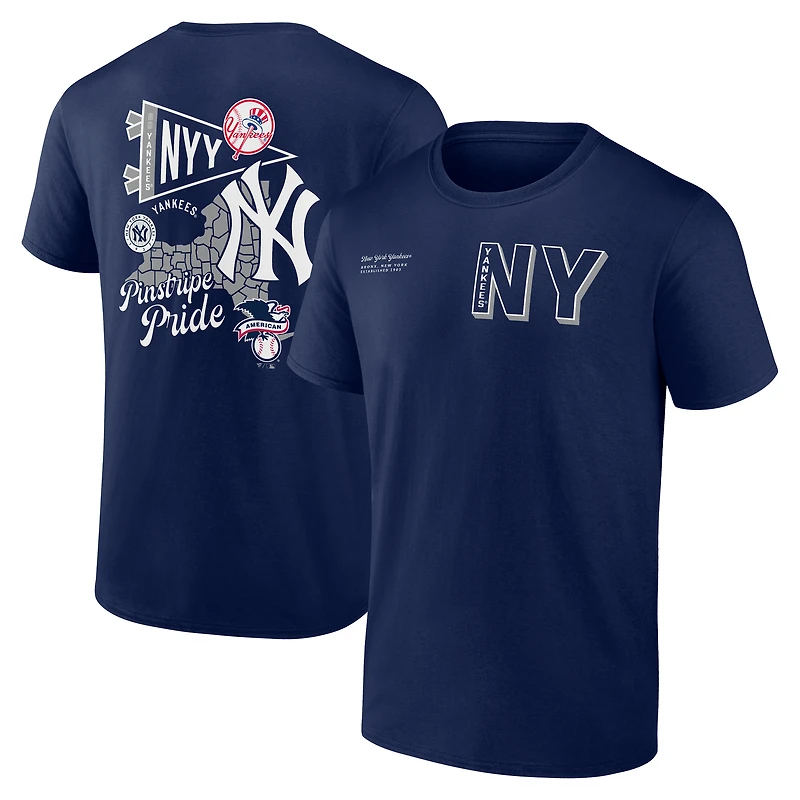 Men's Navy New York Yankees Split Zone T-Shirt