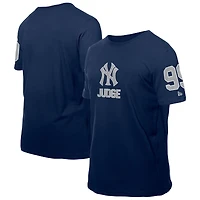 T-shirt Aaron Judge bleu marine New Era pour homme, avec nom et numéro des Yankees de York Design Lab