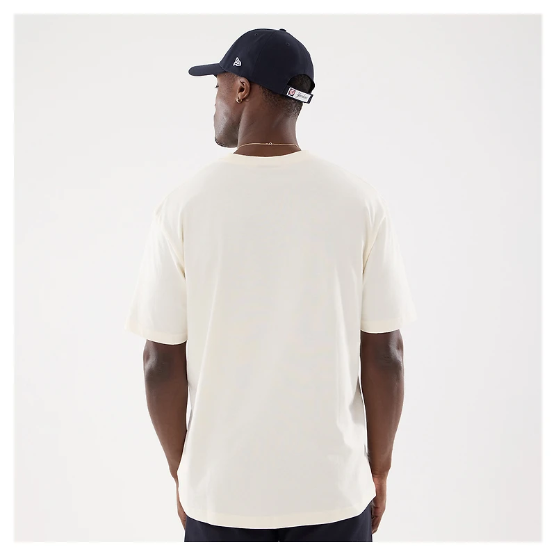 Men's New Era Beige York Yankees Lifestyle Coat of Arms Flocking T-Shirt