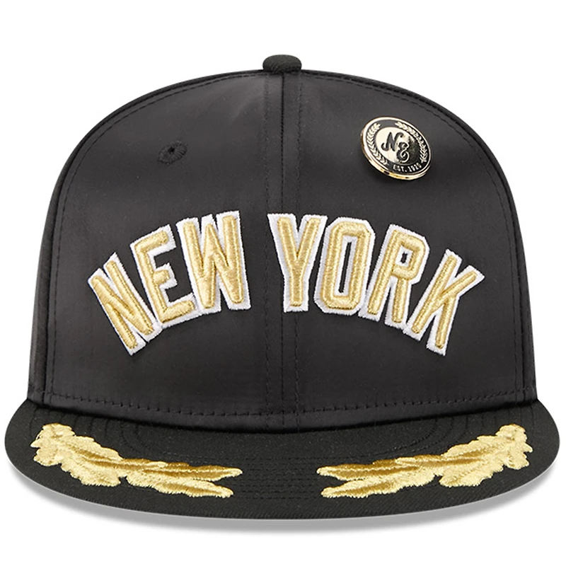 Men's New Era Black York Yankees 2025 59FIFTY Day Gold Leaf Fitted Hat