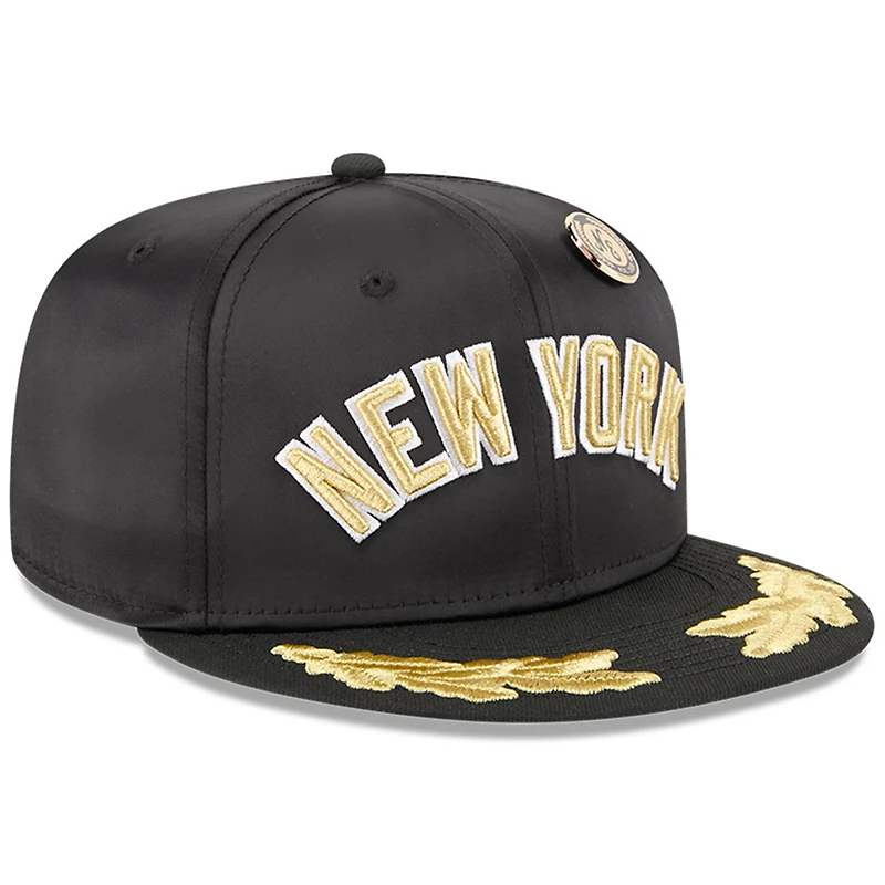 Men's New Era Black York Yankees 2025 59FIFTY Day Gold Leaf Fitted Hat
