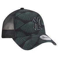 Casquette ajustable New Era A-Frame Trucker 9FORTY New York Yankees noire pour homme