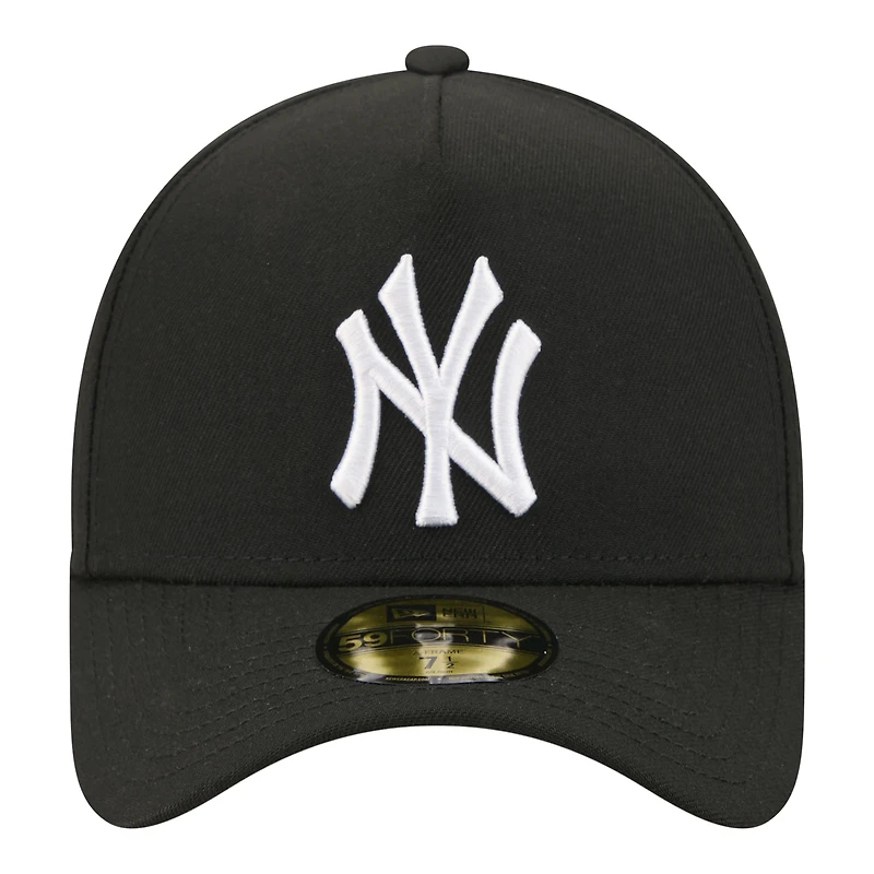 Casquette ajustée New Era noire pour homme, modèle A-Frame 59FORTY des Yankees de York