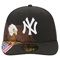 Men's New Era Black York Yankees Americana Bald Eagle Pre-Curved 59FIFTY Fitted Hat