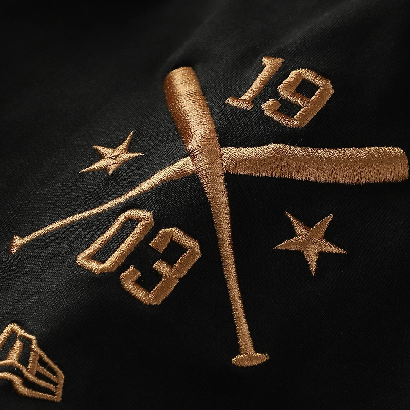 Men's New Era  Black York Yankees Bronze Logo with Cross Bats Established T-Shirt