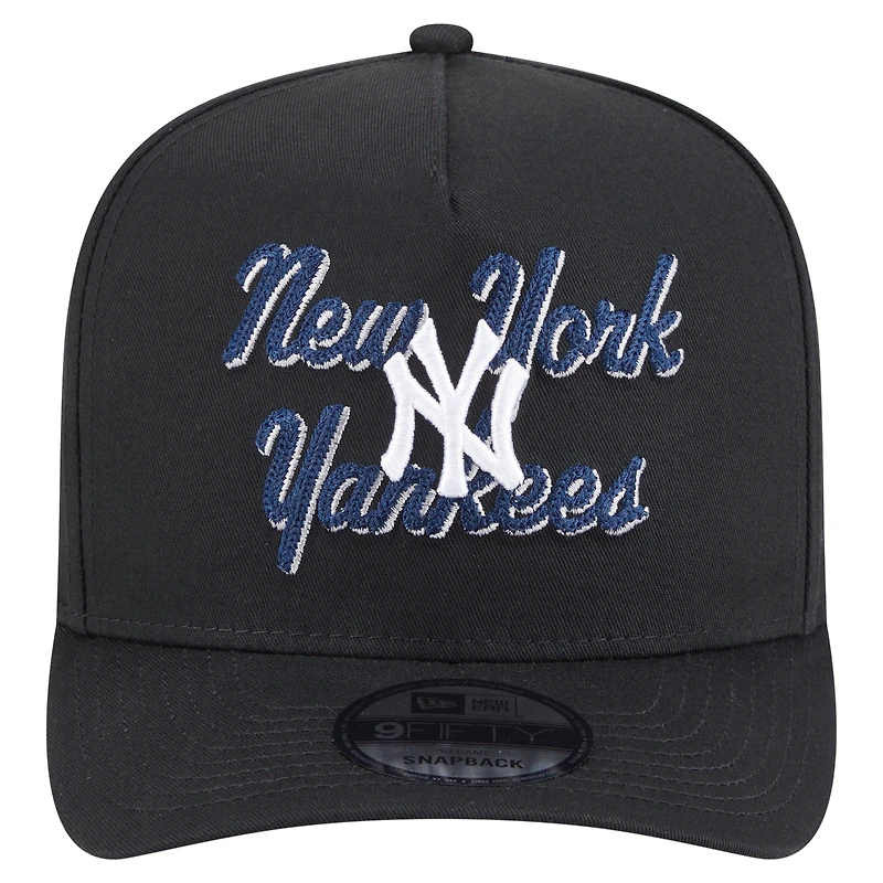 Casquette snapback 9FIFTY A-Frame noire New Era pour homme, motif New York Yankees