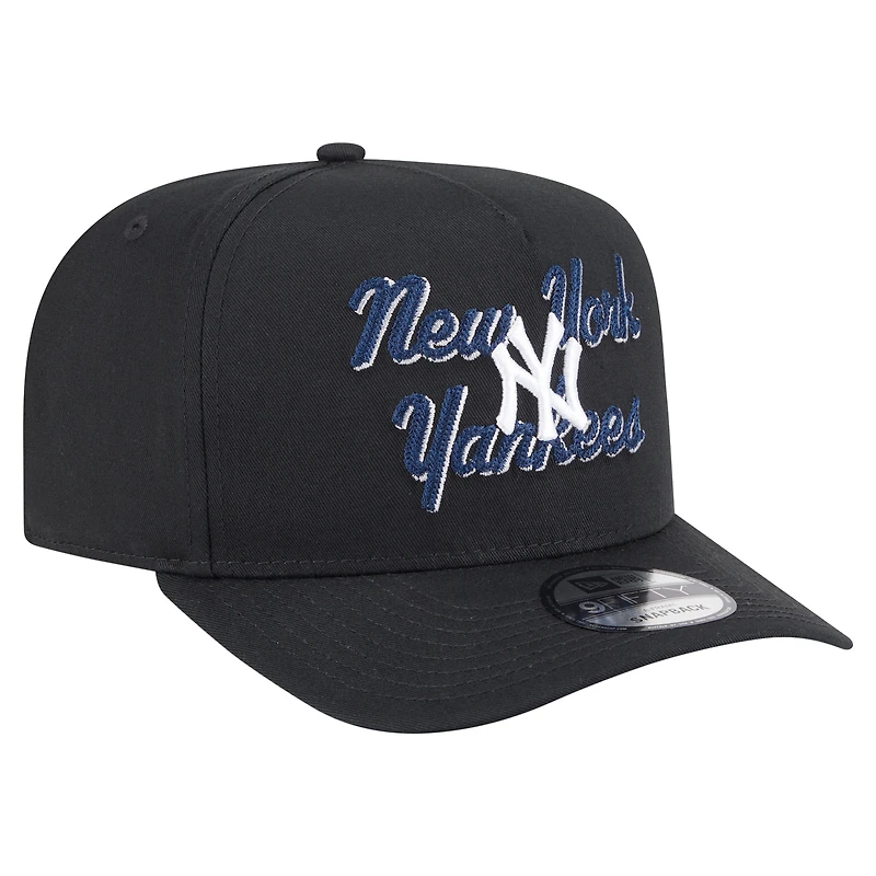 Casquette snapback 9FIFTY A-Frame noire New Era pour homme, motif New York Yankees