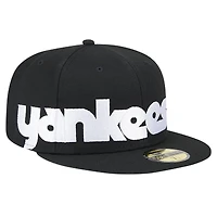 Men's New Era Black York Yankees Checkered Undervisor 59FIFTY Fitted Hat