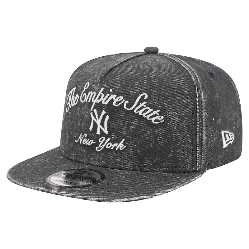 Men's New Era Black New York Yankees City Slogan A-Frame 9FIFTY Snapback Hat