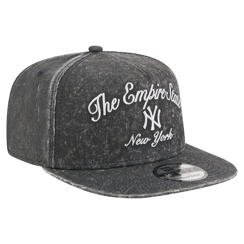 Men's New Era Black New York Yankees City Slogan A-Frame 9FIFTY Snapback Hat