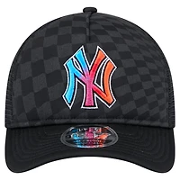 Casquette ajustable New Era New York Yankees 9FORTY A-Frame M-Crown Trucker pour homme noire