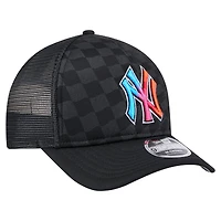 Casquette ajustable New Era New York Yankees 9FORTY A-Frame M-Crown Trucker pour homme noire