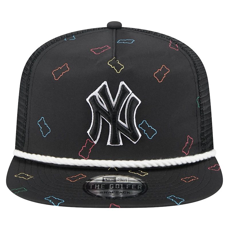 Men's New Era  Black New York Yankees Gummy Golfer Trucker Adjustable Hat