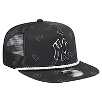 Men's New Era  Black New York Yankees Gummy Golfer Trucker Adjustable Hat