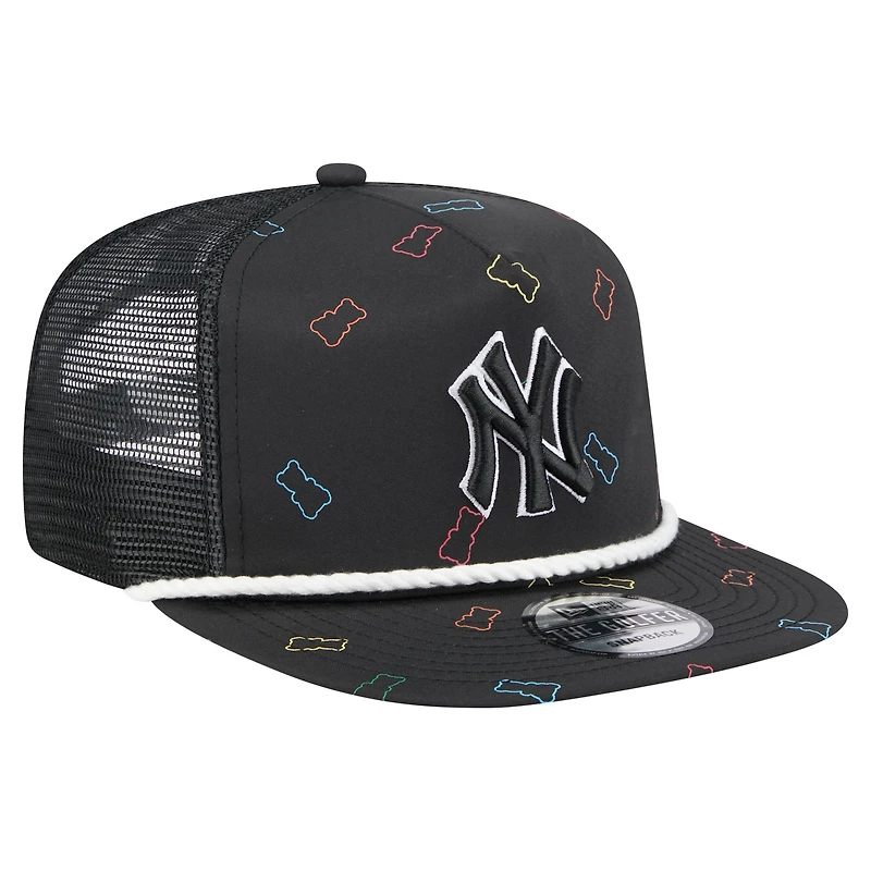 Men's New Era Black New York Yankees Gummy Golfer Trucker Adjustable Hat