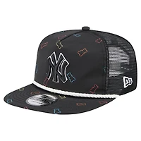 Men's New Era  Black New York Yankees Gummy Golfer Trucker Adjustable Hat