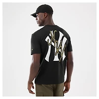 T-shirt New Era noir pour homme, style urbain ranchwear, York Yankees Injection Lifestyle