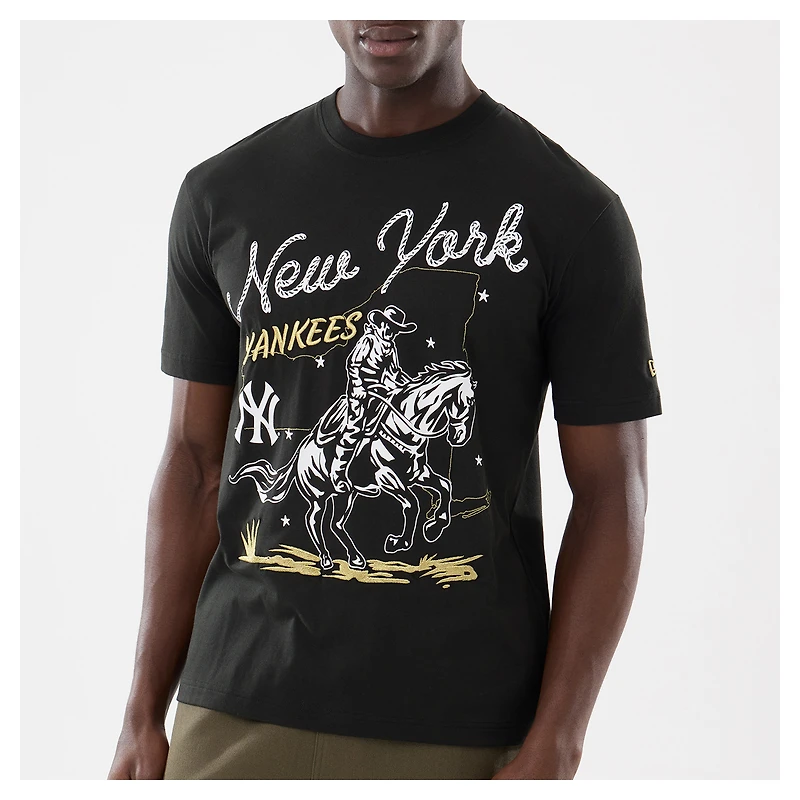 Men's New Era Black York Yankees Injection Lifestyle Urban Ranchwear T-Shirt