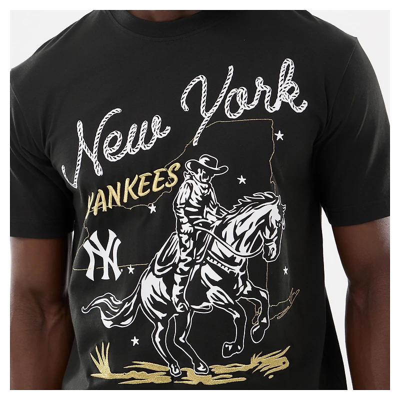 Men's New Era Black York Yankees Injection Lifestyle Urban Ranchwear T-Shirt