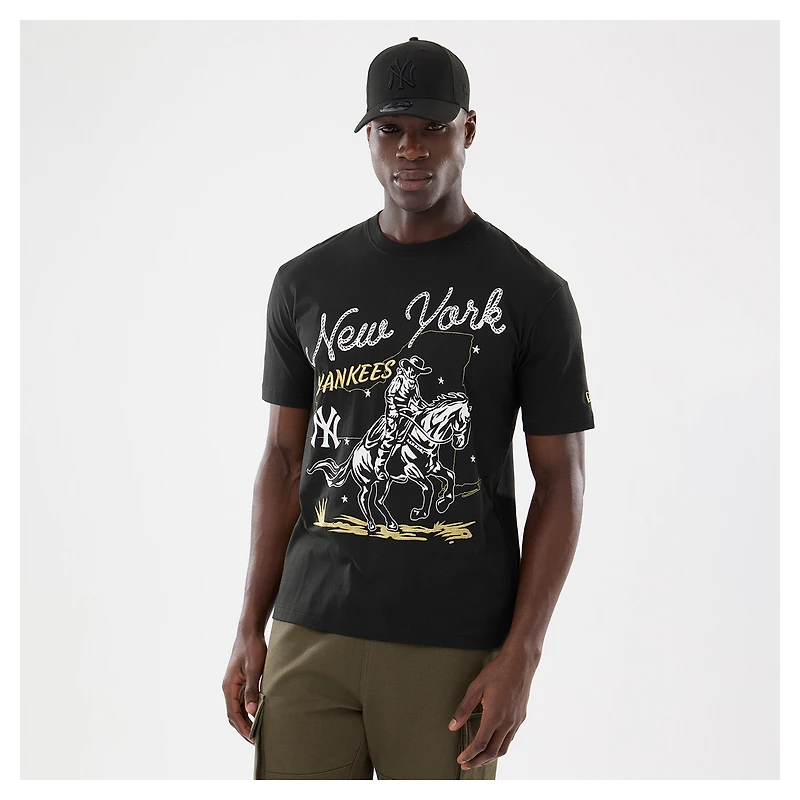 Men's New Era Black York Yankees Injection Lifestyle Urban Ranchwear T-Shirt