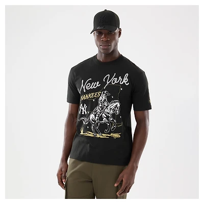 Men's New Era Black York Yankees Injection Lifestyle Urban Ranchwear T-Shirt