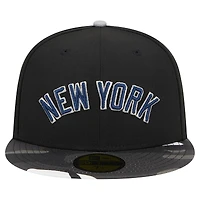 Men's New Era Black York Yankees Metallic Camo 59FIFTY Fitted Hat