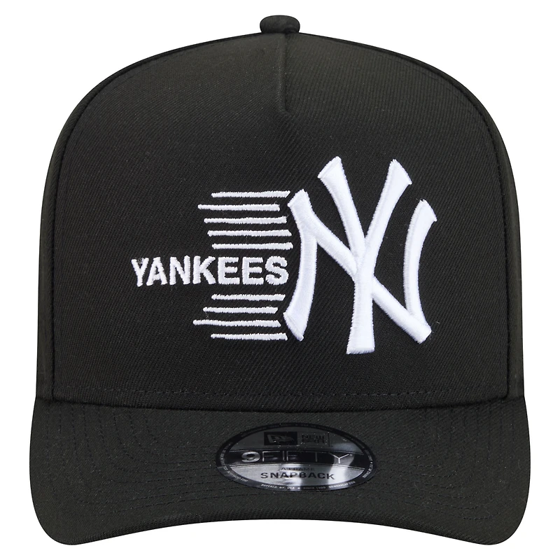 Men's New Era Black New York Yankees Motion A-Frame 9FIFTY Snapback Hat