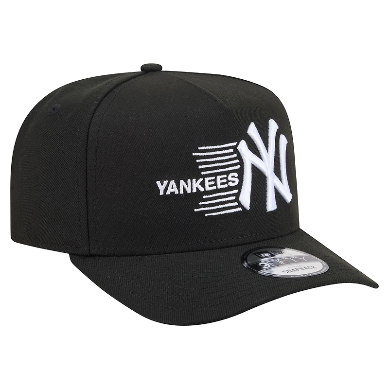 Men's New Era Black New York Yankees Motion A-Frame 9FIFTY Snapback Hat