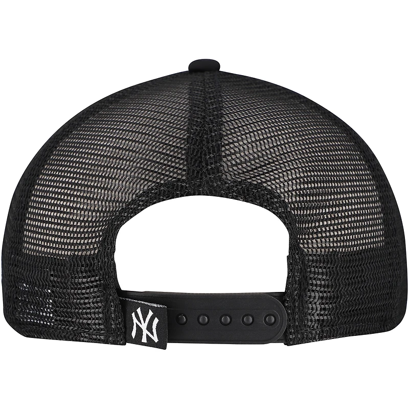Men's New Era Black New York Yankees Retro Bold A-Frame Trucker 9FORTY Adjustable Hat