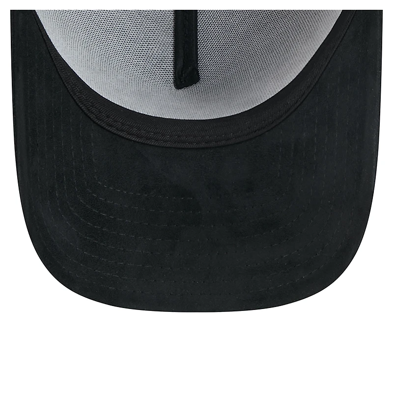 Men's New Era Black New York Yankees Script Text 9FORTY A-Frame Adjustable Hat