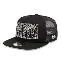 Men's New Era Black New York Yankees  Street Team A-Frame Trucker 9FIFTY Snapback Hat