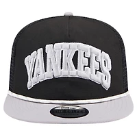 Casquette de golfeur en mesh New Era New York Yankees Throwback pour hommes, noir/gris
