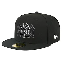 Casquette ajustée New Era noire York Yankees Tri-Hit 59FIFTY pour homme