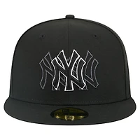 Casquette ajustée New Era noire York Yankees Tri-Hit 59FIFTY pour homme