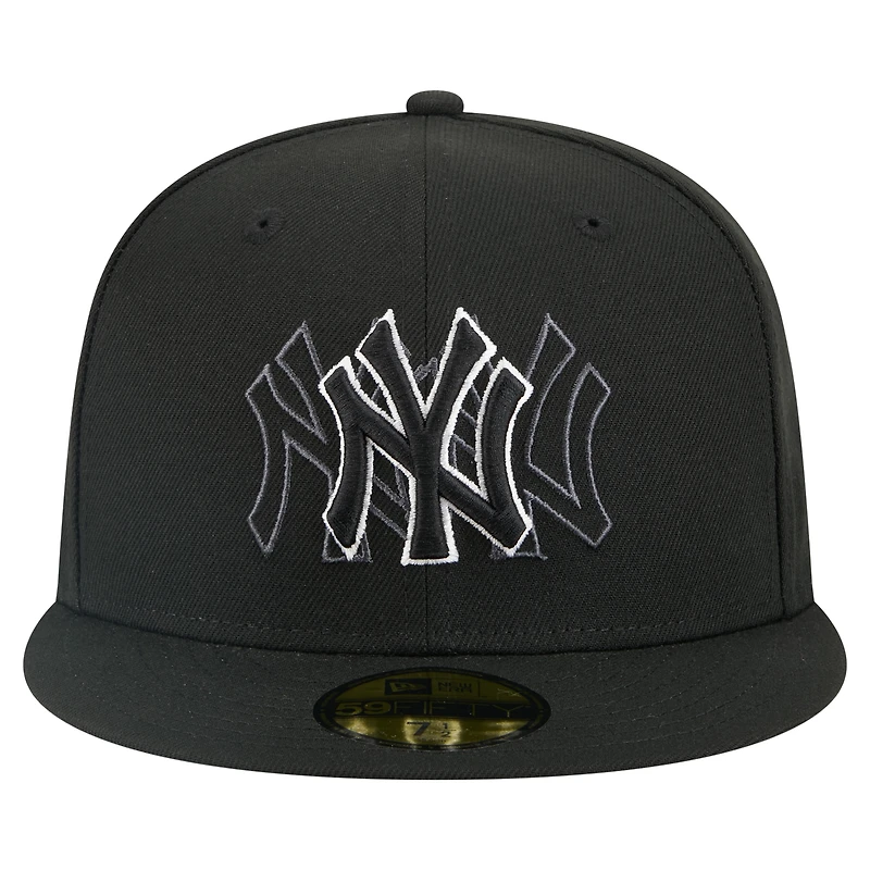 Men's New Era Black York Yankees Tri-Hit 59FIFTY Fitted Hat