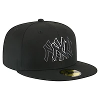 Men's New Era Black York Yankees Tri-Hit 59FIFTY Fitted Hat